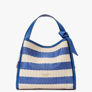 Kate Spade Blue and Cream Woven Shoulder Bag